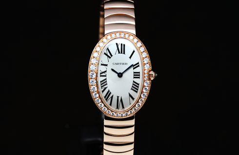 Cartier Baignoire 18K Pink Gold And Diamond Ladies watch WB520002 (2).jpg
