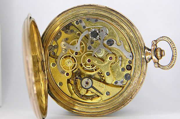 ジラール・ペルゴ ポケットウォッチ ワンプッシュクロノグラフ 懐中時計