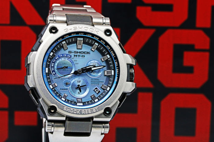 カシオ G-SHOCK MT-G GPSハイブリット電波ソーラー メンズ 腕時計 ライトブルー文字盤 コンポジットバンド MTG-G1000RS-2AJF