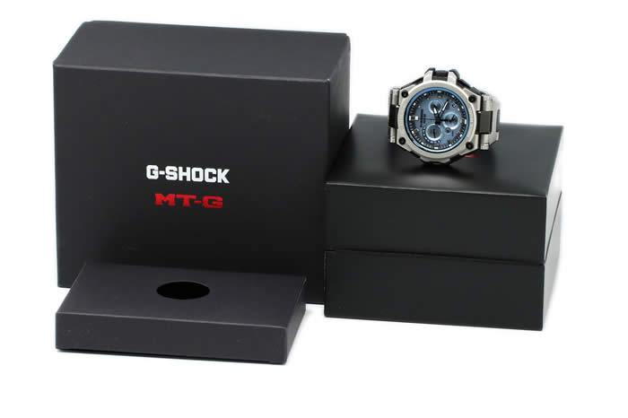 カシオ G-SHOCK MT-G GPSハイブリット電波ソーラー メンズ 腕時計 ライトブルー文字盤 コンポジットバンド MTG-G1000RS-2AJF