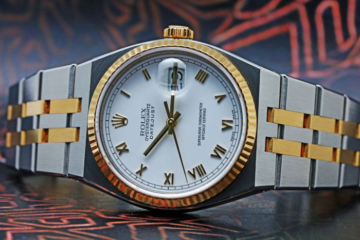 ロレックス ROLEX 17013 オイスタークォーツ デイトジャスト YGベゼル クォーツ メンズ _760449